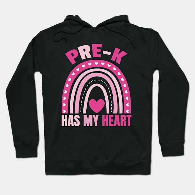 Cute Pre-k Has My Heart Funny Pre-k teacher Education Preschool heart Hoodie by weirdboy